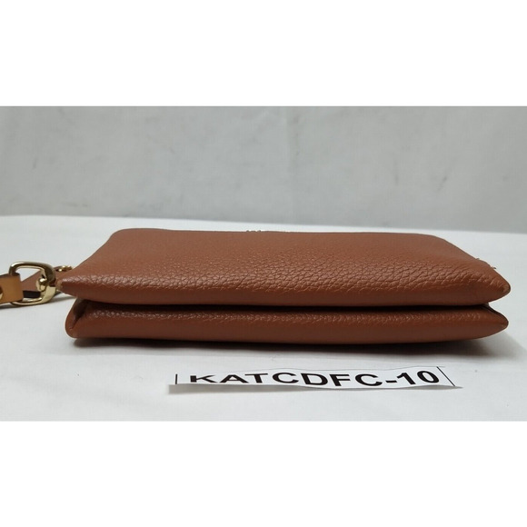 Coach Brown Pebbled Leather Double Zipper Closure Credit Card Wristlet - Wallet - Picture 6 of 13